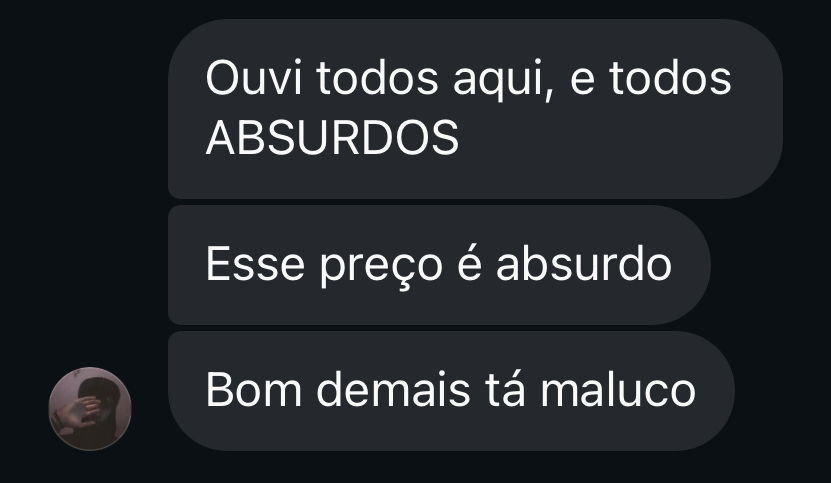 Feedback sobre preço absurdo