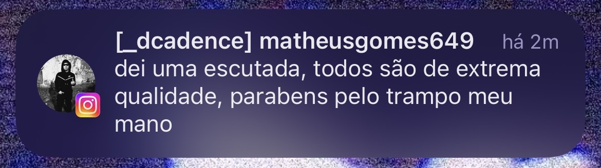 Comentário Instagram sobre qualidade extrema